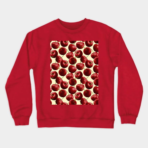 Cherries Pattern Crewneck Sweatshirt by Designoholic